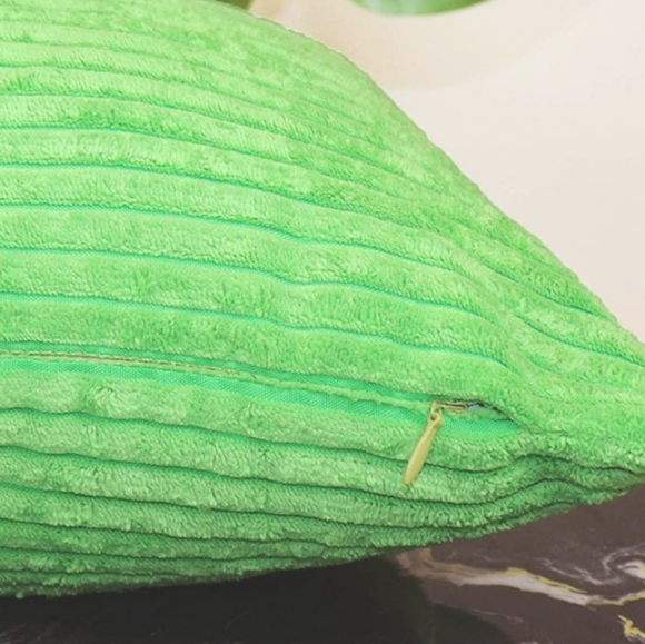 ⭐NEW⭐ - Green Apple Corduroy Stripe Pillow-18X18 - Picture 2 of 2